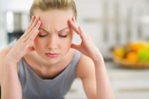 Woman with tension headache