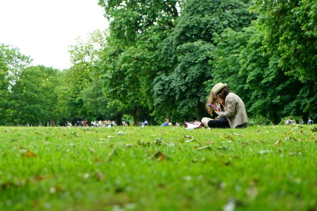 woman sitting in Cosham park